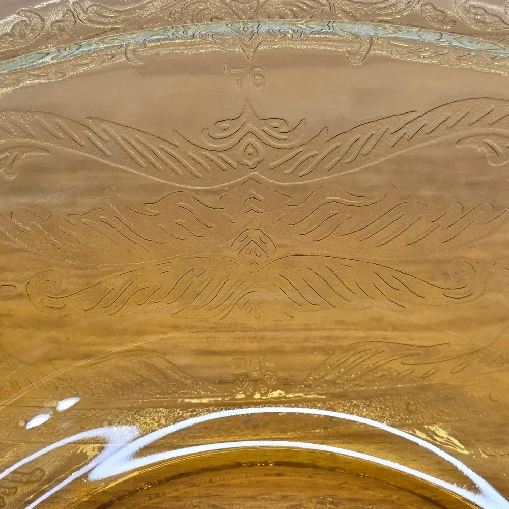 Vintage Federal Amber Madrid Recollection Glass‎ 9